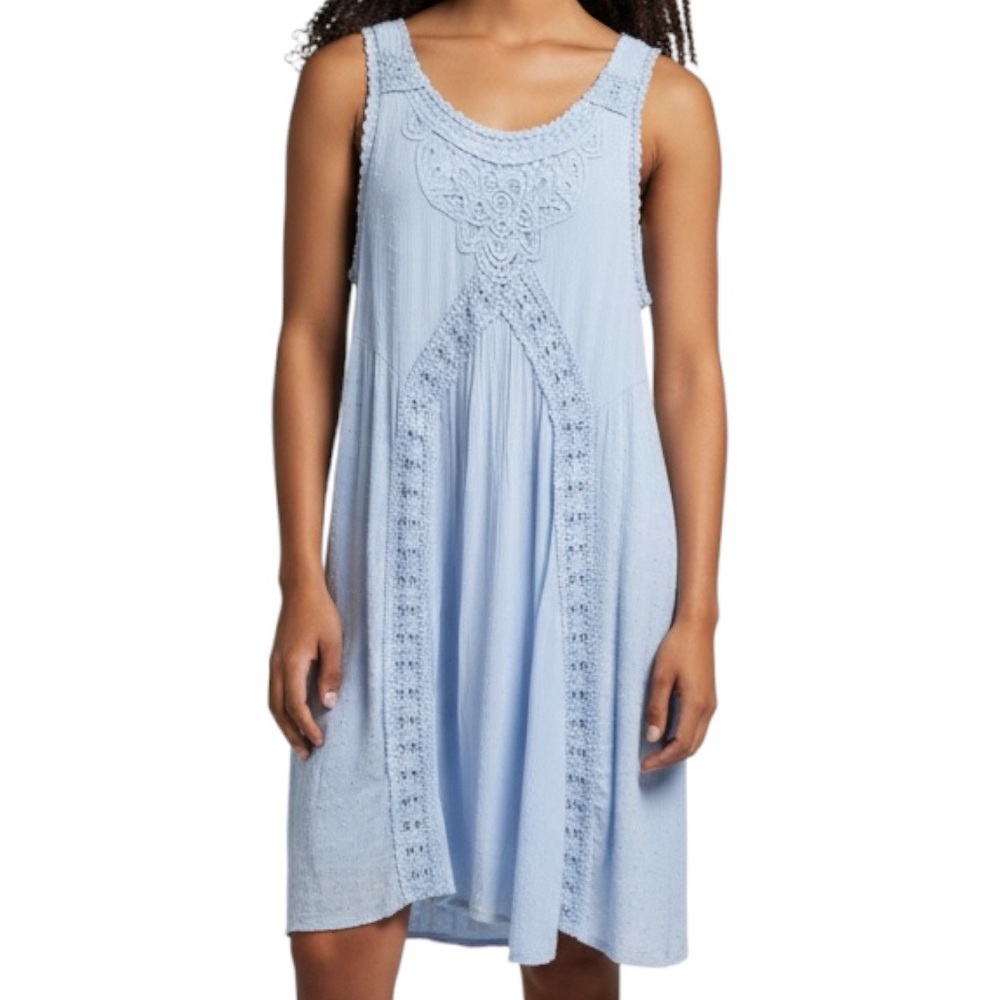 Altar’d State Light Blue Dress with Crochet Size L